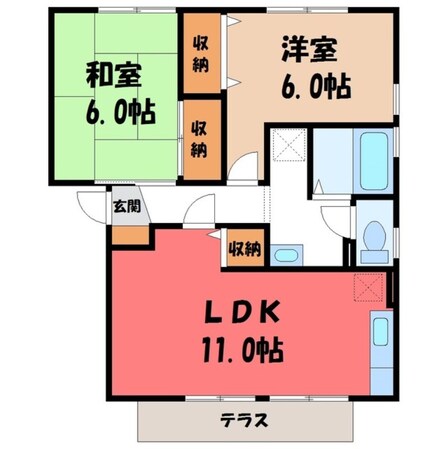 雀宮駅 徒歩25分 1階の物件間取画像